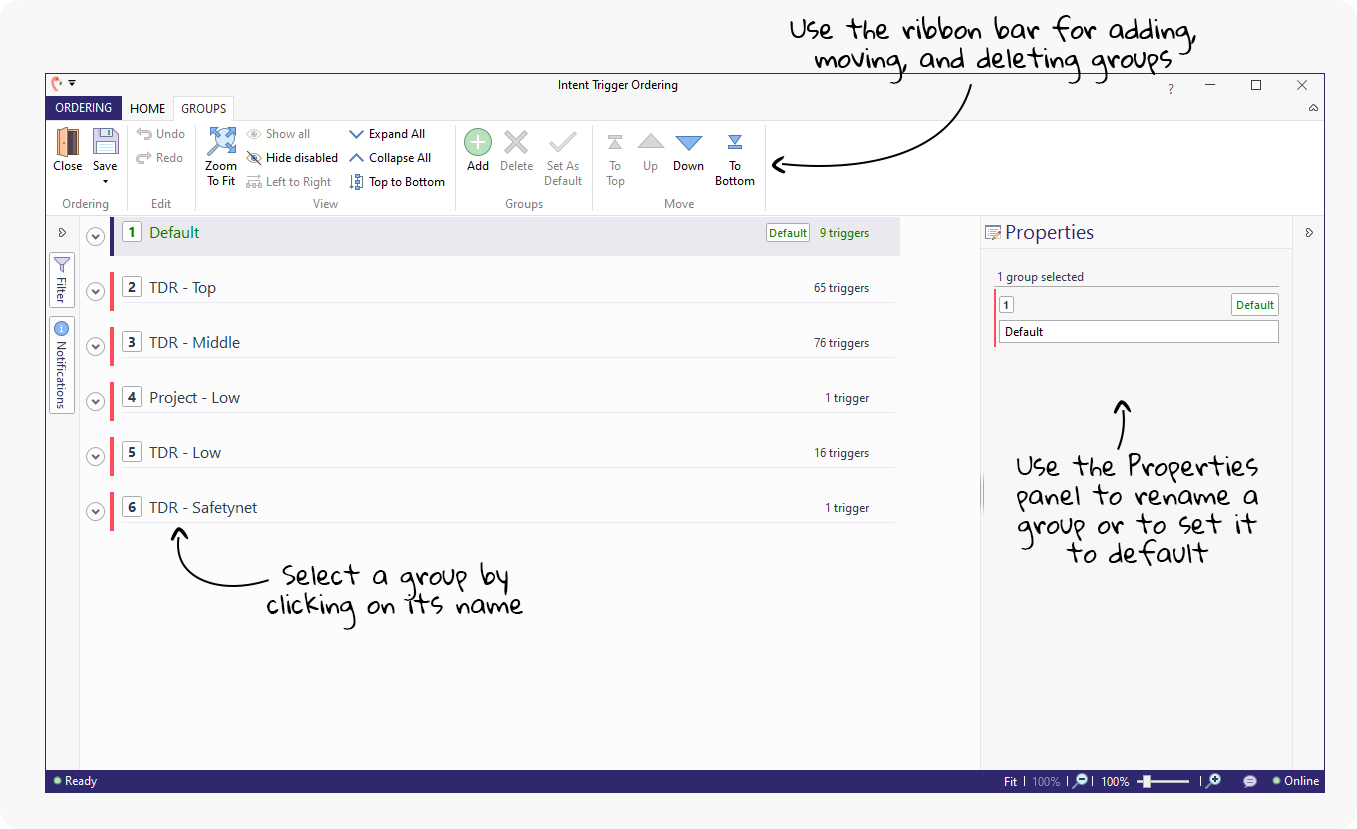 managing order groups