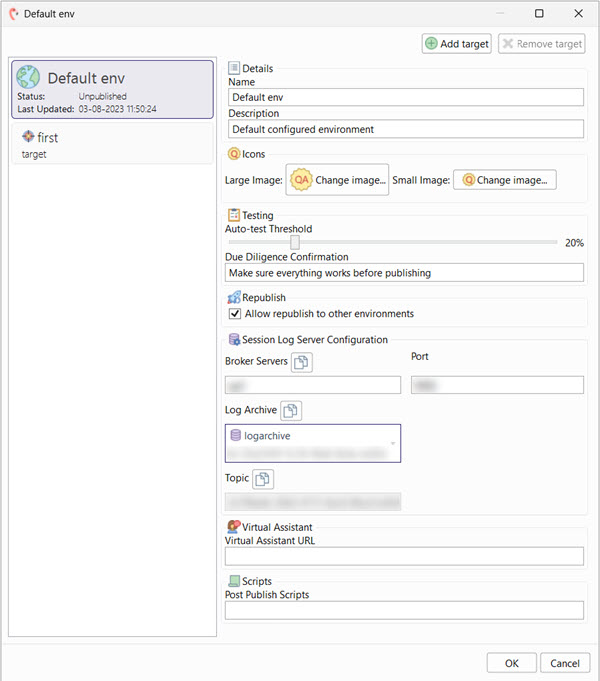 New environment window