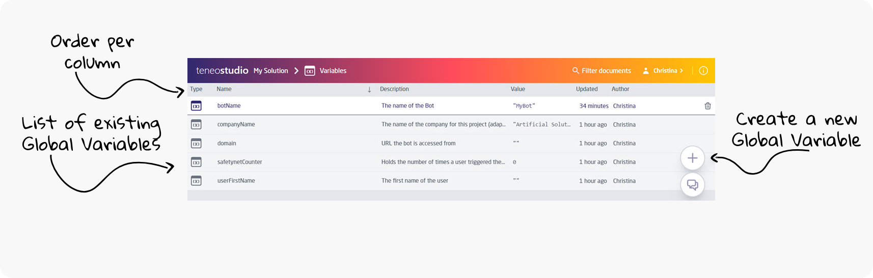 global variable view web